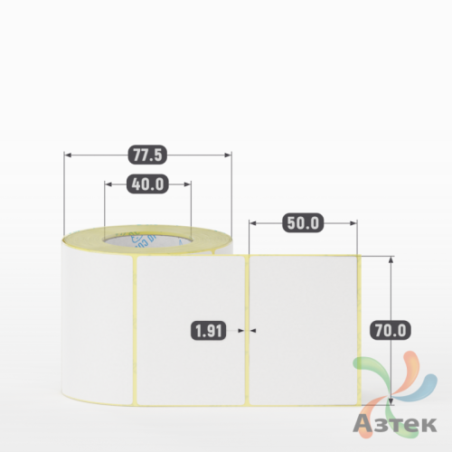 Термоэтикетка ЭКО 70х50 (рядов 1 по 450 шт)  в рулоне, втулка 40 мм (к) IQ code