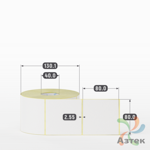 Термоэтикетка ТОП 80х80 (рядов 1 по 1 000 шт)  в рулоне, втулка 40 мм (к) IQ code
