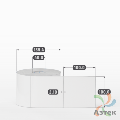 Этикетка самоклеящаяся 100х100 (рядов 1 по 1 000 шт) Полипропилен белый в рулоне, втулка 40 мм (к) IQ code 	