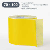 Этикетка 70х100/Termo ECO/250/40 мм (к)/1/ Pantone Yellow C 