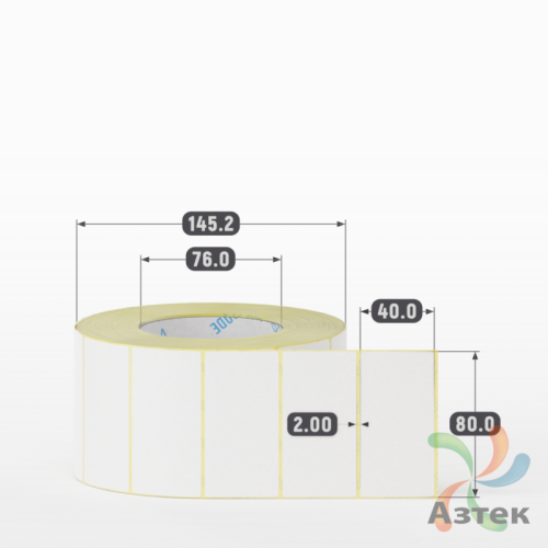Термоэтикетка ЭКО 80х40 (рядов 1 по 2 000 шт)  в рулоне, втулка 76 мм (к) IQ code