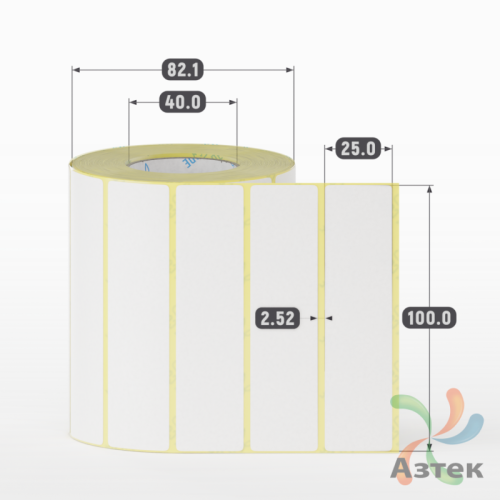 Термоэтикетка ТОП 100х25 (рядов 1 по 1 000 шт)  в рулоне, втулка 40 мм (к) IQ code