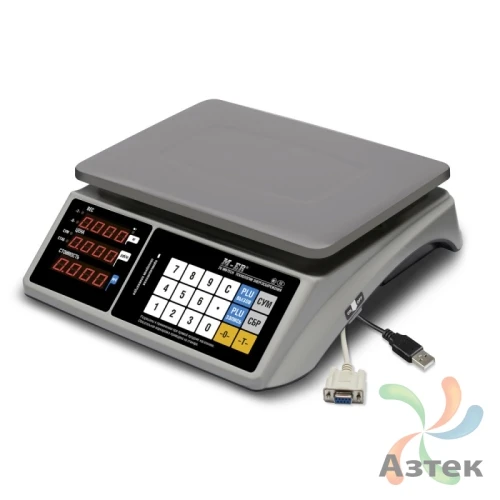 Весы Mertech M-ER 328 AC-6.1 USB RS-232 настольные торговые до 6 кг, металл