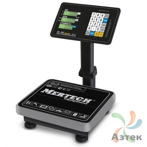 Весы Mertech M-ER 333 ACPU-60.20 LCD напольные торговые до 60 кг, нержавеющая сталь