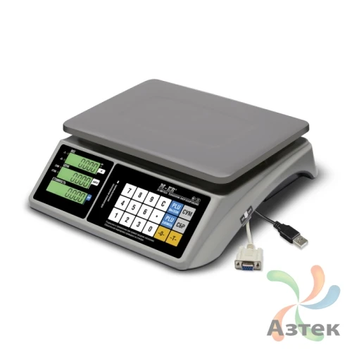 Весы Mertech M-ER 328 C-32.5 USB RS-232 настольные торговые до 32 кг, металл, без АКБ