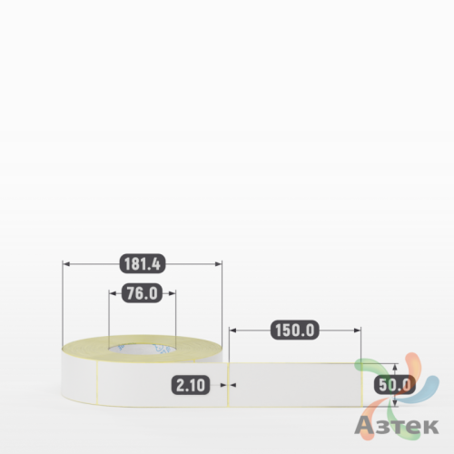 Термотрансферная этикетка 50х150 (рядов 1 по 1 000 шт) Полуглянец в рулоне, втулка 76 мм (к) IQ code