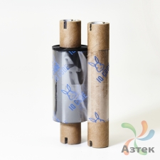 Красящая лента (риббон) 57 мм. х 74 м. Wax W100 Out Черный, втулка 0.5 дюйма (110мм ширина) IQ Code