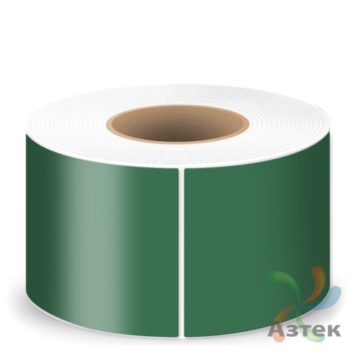 Этикетка 30х88 цветная (рядов 1 по 500 шт) полуглянцевая, втулка 40 мм (к) цвет - Зеленый Pantone 7733 C Фигурная