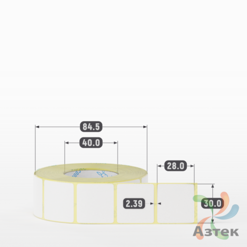 Термоэтикетка ЭКО 30х28 (рядов 1 по 1 000 шт)  в рулоне, втулка 40 мм (к) IQ code