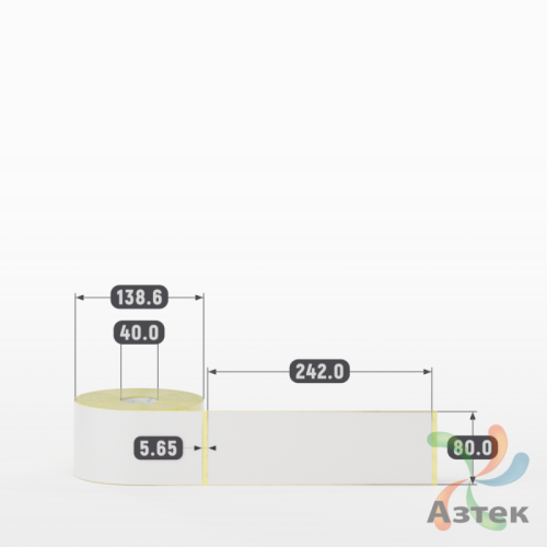 Термотрансферная этикетка 80х242 (рядов 1 по 400 шт) Полуглянец в рулоне, втулка 40 мм (к) IQ code