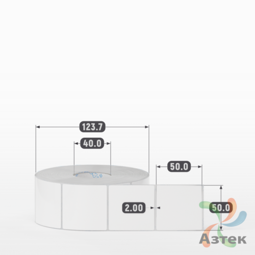 Этикетка самоклеящаяся 50х50 (рядов 1 по 1 500 шт) Полипропилен белый в рулоне, втулка 40 мм (к) IQ code 	