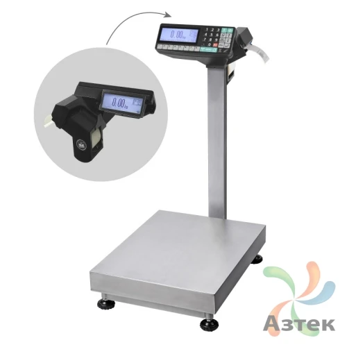 Весы Масса-к TB-5040N-200.2-R2P3 Ethernet USB RS-232 с вторым дисплеем напольные товарные до 200 кг, нержавеющая сталь с печатью этикеток
