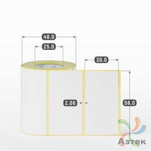 Термоэтикетка ЭКО 58х30 (рядов 1 по 270 шт)  в рулоне, втулка 25 мм (к) IQ code
