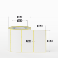 Термоэтикетка ЭКО 58х30 (рядов 1 по 300 шт) в рулоне, втулка 40 мм (к) IQ code