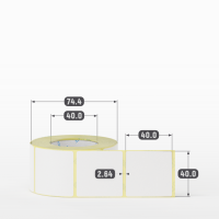 Термоэтикетка ЭКО 40х40 (рядов 1 по 500 шт) в рулоне, втулка 40 мм (к) IQ code