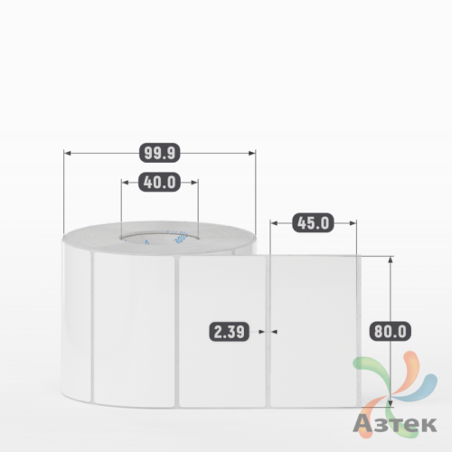 Этикетка самоклеящаяся 80х45 (рядов 1 по 1 000 шт) Полипропилен белый в рулоне, втулка 40 мм (к) IQ code 	