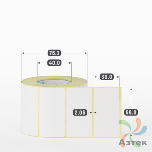 Термоэтикетка ЭКО 58х30 (рядов 1 по 700 шт)  в рулоне, втулка 40 мм (к) IQ code