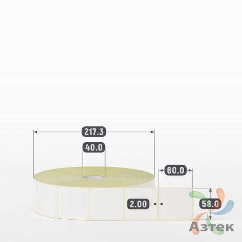 Термоэтикетка ТОП 58х60 (рядов 1 по 4 000 шт)  в рулоне, втулка 40 мм (к) IQ code