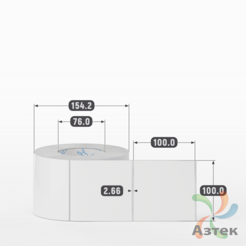 Этикетка самоклеящаяся 100х100 (рядов 1 по 1 000 шт) Полипропилен белый + Перфорация по подложке в рулоне, втулка 76 мм (к) IQ code 	