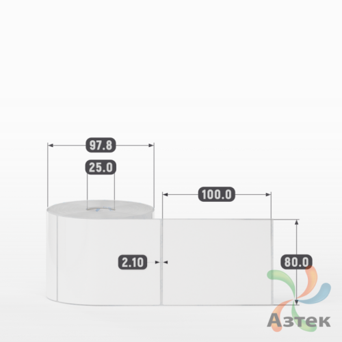 Этикетка самоклеящаяся 80х100 (рядов 1 по 500 шт) Полипропилен белый в рулоне, втулка 25 мм (к) IQ code 	