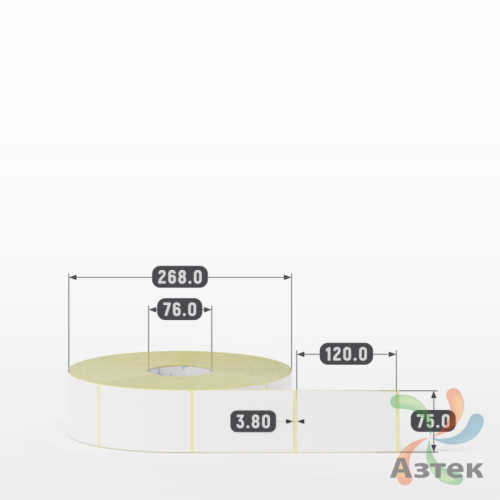 Термоэтикетка ЭКО 75х120 (рядов 1 по 3 000 шт)  в рулоне, втулка 76 мм (к) IQ code