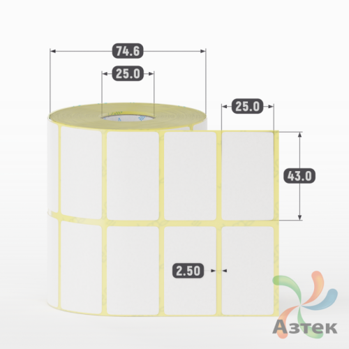 Термоэтикетка ЭКО 43х25 (рядов 2 по 1 000 шт)  в рулоне, втулка 25 мм (к) IQ code