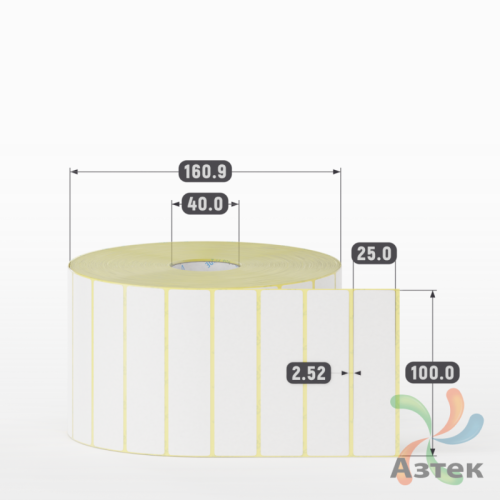 Термоэтикетка ЭКО 100х25 (рядов 1 по 5 010 шт)  в рулоне, втулка 40 мм (к) IQ code