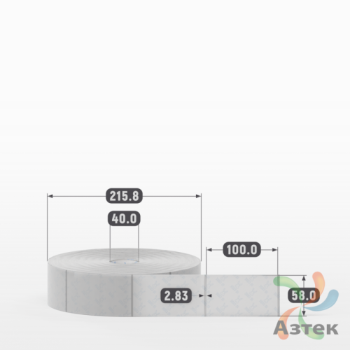Этикетка самоклеящаяся с печатью 58х100 (рядов 1 по 2 500 шт) Прозрачный полипропилен в рулоне, втулка 40 мм (к) IQ code + Черная метка