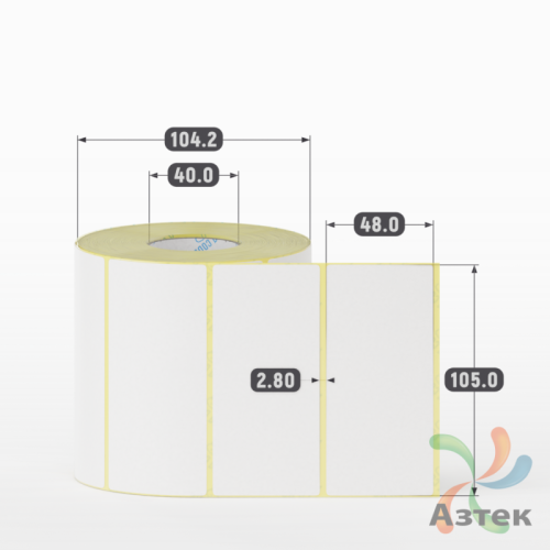 Термоэтикетка ЭКО 105х48 (рядов 1 по 1 000 шт)  в рулоне, втулка 40 мм (к) IQ code