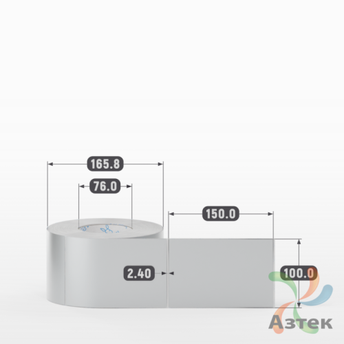 Этикетка самоклеящаяся 100х150 (рядов 1 по 1 000 шт) PET Matt Silver в рулоне, втулка 76 мм (к) IQ code