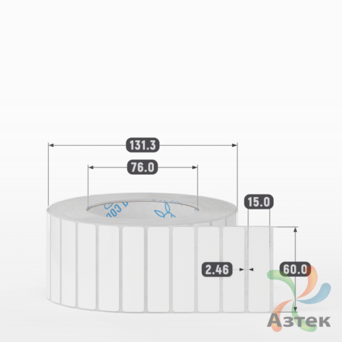 Этикетка самоклеящаяся 60х15 (рядов 1 по 4 000 шт) Полипропилен белый в рулоне, втулка 76 мм (к) IQ code 	