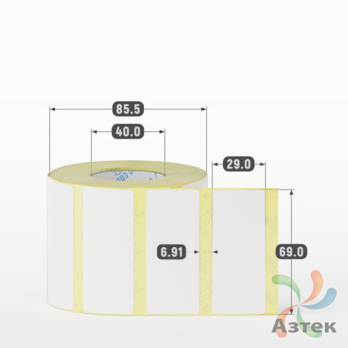 Термоэтикетка ЭКО 69х29 (рядов 1 по 1 000 шт)  в рулоне, втулка 40 мм (к) IQ code