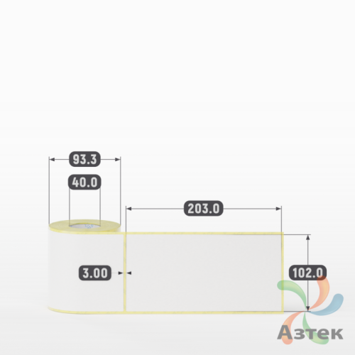 Термоэтикетка ТОП 102х203 (рядов 1 по 180 шт)  в рулоне, втулка 40 мм (к) IQ code