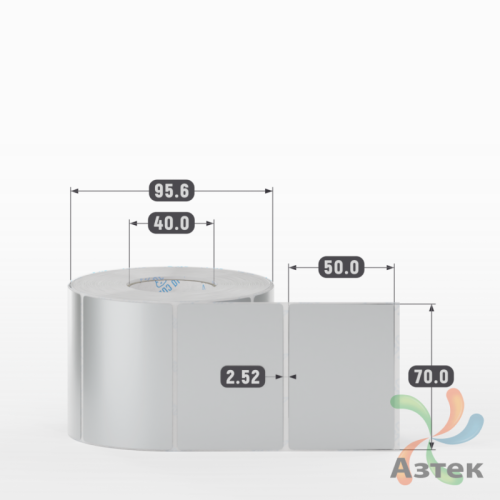 Этикетка самоклеящаяся 70х50 (рядов 1 по 1 000 шт) PET Matt Silver в рулоне, втулка 40 мм (к) IQ code