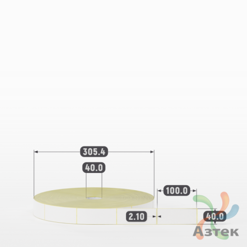 Термоэтикетка ЭКО 40х100 (рядов 1 по 5 000 шт)  в рулоне, втулка 40 мм (к) IQ code