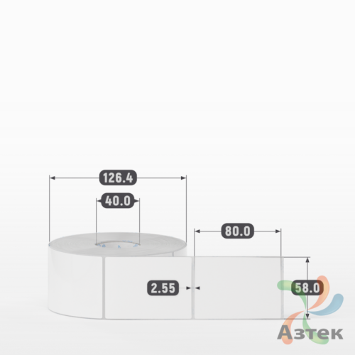 Этикетка самоклеящаяся 58х80 (рядов 1 по 1 000 шт) Полипропилен белый в рулоне, втулка 40 мм (к) IQ code 	
