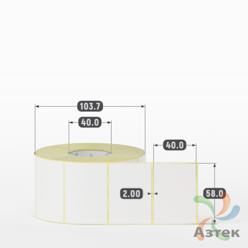 Термоэтикетка 58х40 (рядов 1 по 1200 шт) Termo ECO, втулка 40 мм (к) IQ code (подходит для Вайлдберриз) 