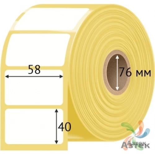 Термоэтикетка 58х40 (рядов 1 по 1200 шт) Termo ECO, втулка 40 мм (к) IQ code (подходит для Вайлдберриз) 