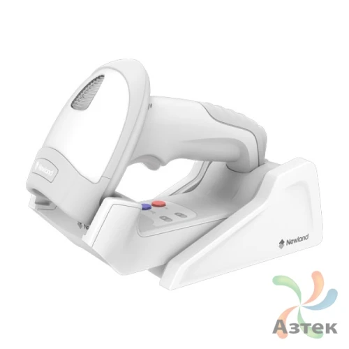 Сканер штрих-кода Newland HR3280 Marlin 1D/2D  CMOS-имиджер, Белый беспроводной, Bluetooth, USB-HID, блок питания, подставка, ЕГАИС