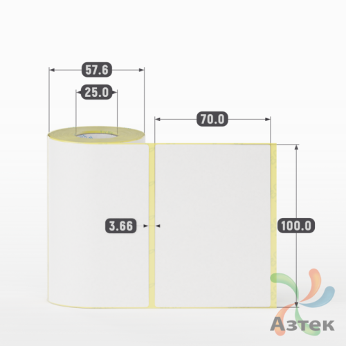 Термоэтикетка ЭКО 100х70 (рядов 1 по 200 шт)  в рулоне, втулка 25 мм (к) IQ code