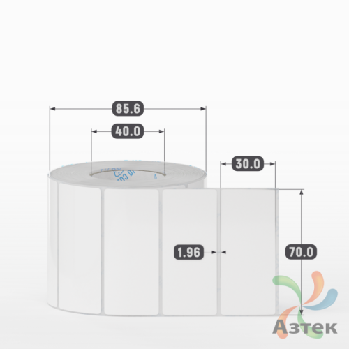 Этикетка самоклеящаяся 70х30 (рядов 1 по 1 000 шт) Полипропилен белый TS8000 в рулоне, втулка 40 мм (к) IQ code 	