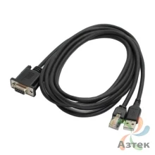 Кабель интерфейсный USB-RS-232, черный, прямой для Mertech 2310 (2300), 7700, 8400, 8500, 9000