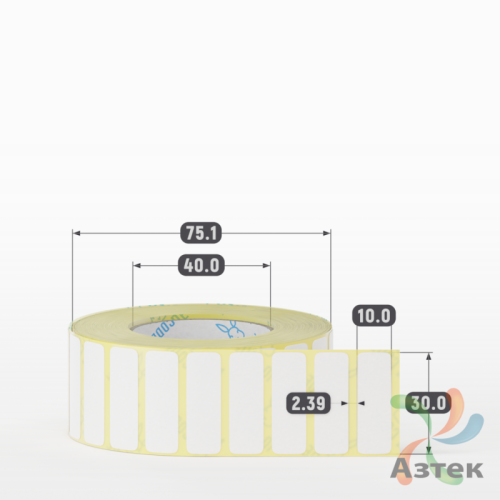 Этикетка самоклеящаяся 30х10 (рядов 1 по 2 000 шт) Termo TOP deep freeze в рулоне, втулка 40 мм (к) IQ code