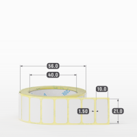 Этикетка самоклеящаяся 21х10 (рядов 1 по 1 000 шт) PVC WHITE (Eggshell fragile) белая в рулоне, втулка 40 мм (к) IQ code