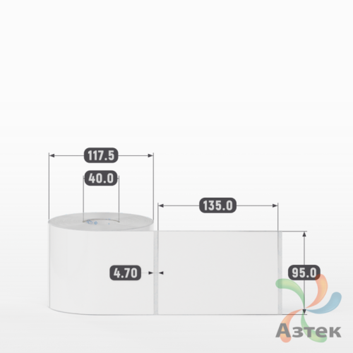 Этикетка самоклеящаяся 95х135 (рядов 1 по 500 шт) Полипропилен белый в рулоне, втулка 40 мм (к) IQ code 	