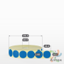 Этикетка 49х49 цветная (рядов 1 по 5000 шт) полуглянцевая, втулка 40 мм (к) цвет - Синий Pantone 300 C круглая