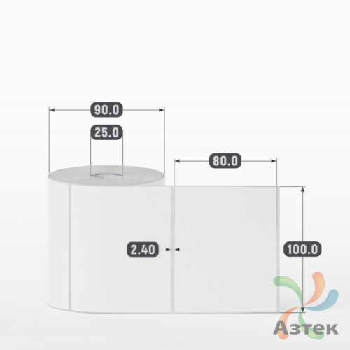 Этикетка самоклеящаяся 100х80 (рядов 1 по 500 шт) Transfer Vellum в рулоне, втулка 25 мм (к) IQ code 