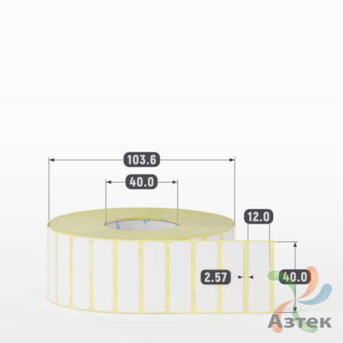 Термоэтикетка ЭКО 40х12 (рядов 1 по 4 000 шт)  в рулоне, втулка 40 мм (к) IQ code