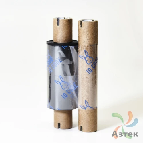 Красящая лента (риббон) 64 мм. х 74 м. Wax/Resin HM220A Out Черный, втулка 0.5 дюйма (110мм ширина) 