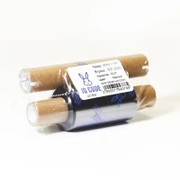 Красящая лента (риббон) 57 мм. х 74 м. Wax/Resin HM220A Out Черный, втулка 0.5 дюйма (110мм ширина)